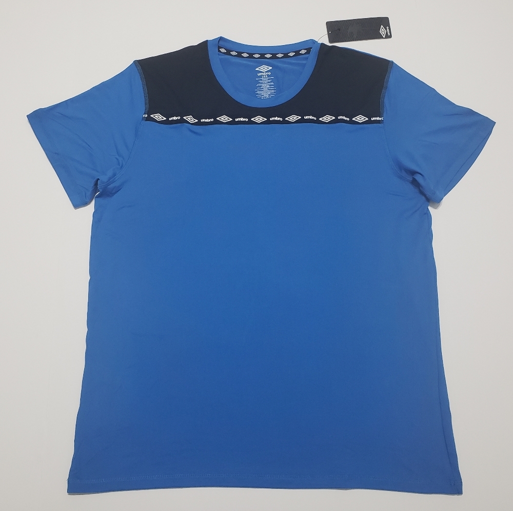 Mens Umbro Crew Neck Logo Tee Shirt Large Blue